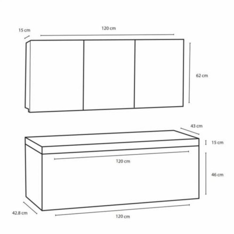 Badmeubelset Differnz The Collection 120x43x61 cm Grijs/Z...