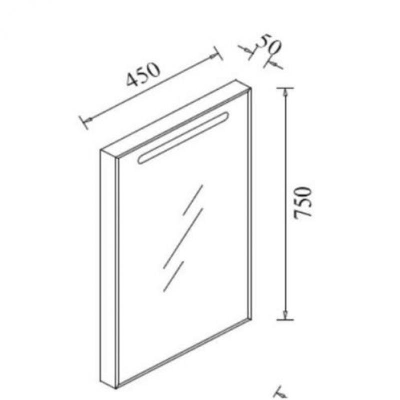 Themis Spiegel Met Verlichting 450X750X40
