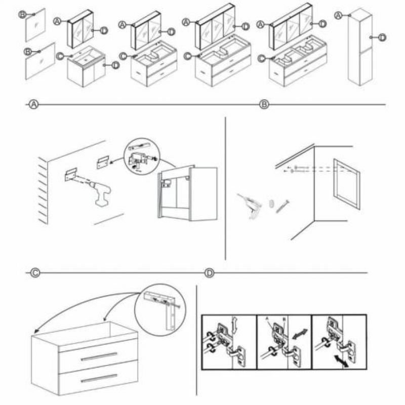 Badmeubelset Differnz The Collection 120x43x61 cm Grijs/Z...