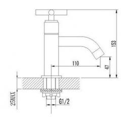 Cross Toiletkraan 1/2" Chroom